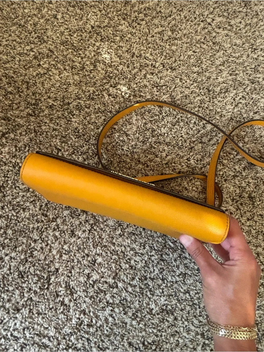 Michael Kors Yellow Saffiano Leather Crossbody Clutch Bag